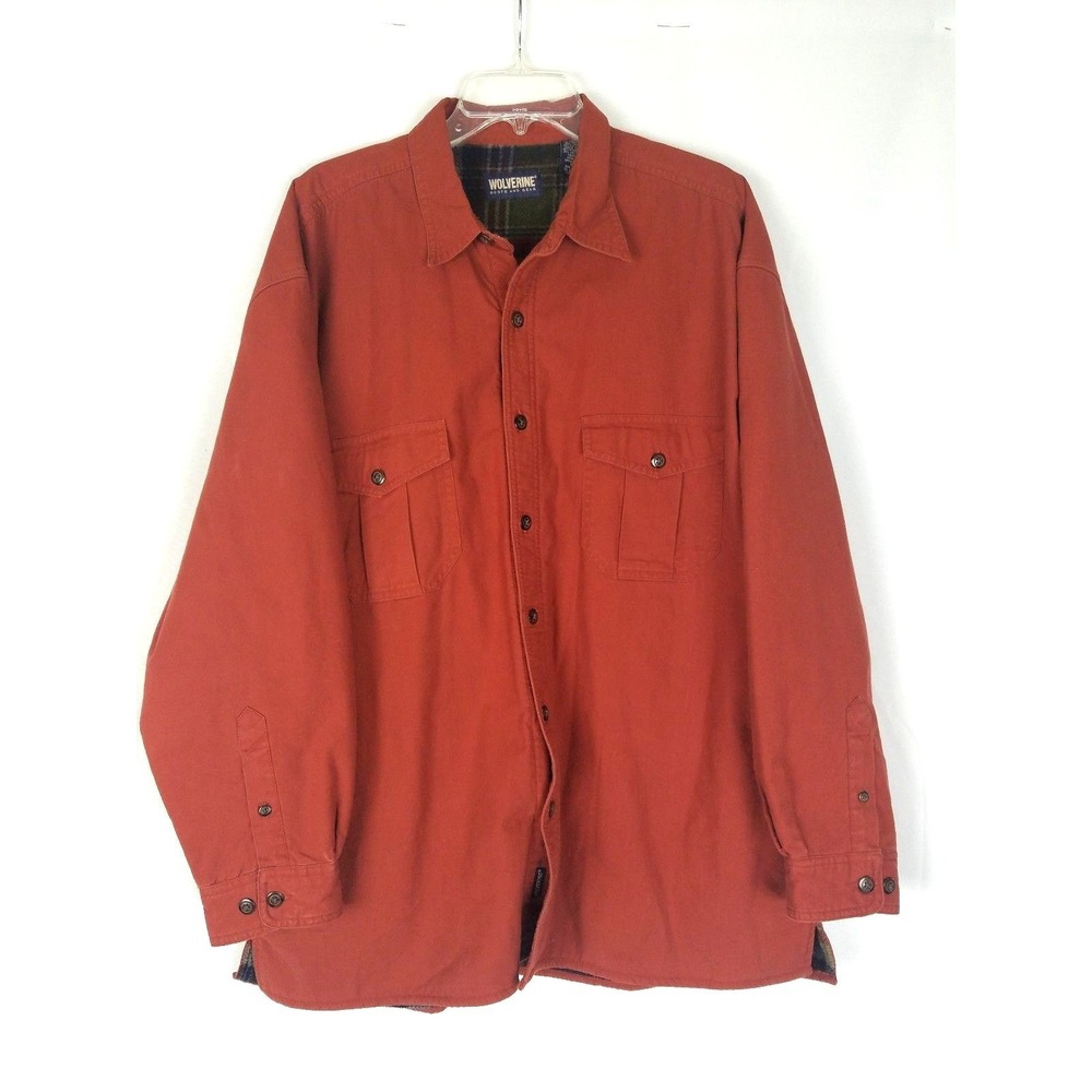 Wolverine men XL jacket plaid fleece lined outdoor workwear grungecore Gorpcore